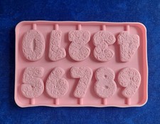 Silikonform Gießform Zahlen Rosenmuster