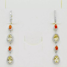 Citrin feuer opal ohrringe - cz,