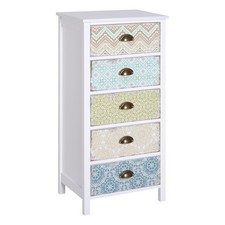 Kommode mit 5 Schubladen Schubladenkommode Schrank Shabby Chic Bunt