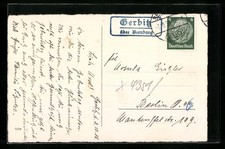Landpoststempel Gerbitz über Bernburg, Ansichtskarte 1936 