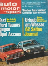 auto motor sport Heft 5 Februar 1971 Ford Capri Test Opel Ascona Ford Taunus