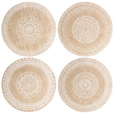 4x Platzset Mandala - moderne Platzmatte im Vintage-Design - Jute Tischset -