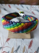 Hundehalsband- Regenbogen-Paracord--Handarbeit--Unikat