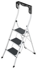 Hailo K75 ComfortLine ergonomische Stahl Trittleiter 3 Stufen Tritt Leiter