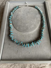 Navajo Halskette Heishi-Halskette Sterling Silber Türkis Schmuck