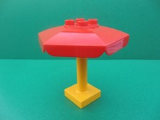 Lego Duplo Sonnenschirm rot gelb Haus Garten Spielplatz Eiscafe Markt (100722Z)