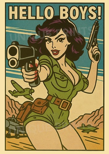 Vintage wwii inspired - wwii-inspired, "hello