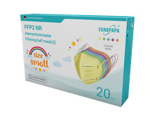 EUROPAPA® 20x FFP2 kleine bunte Masken 5-Lagen einzelnverpackt Zertifiziert