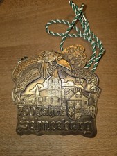 Plakette 10x10cm Metall massiv 750 Jahre Schneeberg 1987 Schneeberger Krabbe e.V