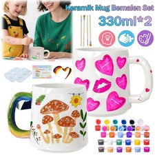 Keramik Bemalen Set Tassen zum