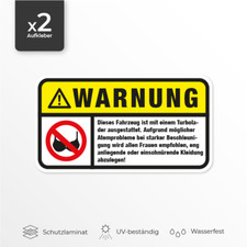 2x WARNUNG Turbolader Tuning Auto Aufkleber PKW Büstenhalter Shocker Sticker JDM