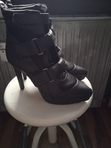 Stiefeletten leder schwarz - leder,