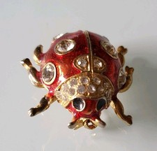 Schöne Brosche - Marien Käfer mit Stein 
