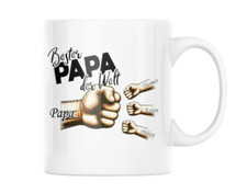Tasse mit Spruch " Bester Papa mit Namen der Kinder  ...  " l Geburtstag