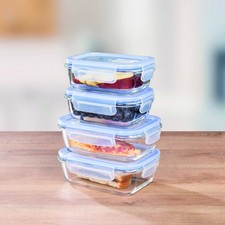 Frischhaltedosen Set Glas Aufbewahrungsbox Vorratsbehälter mit Deckel 4 Stück