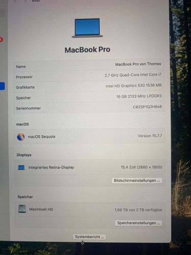 Macbook pro a1707 - macbook, 16gb/2tb
