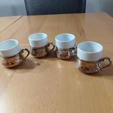 4 alte Moccatassen Silber 835