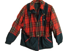 Winterjacke rot/grün kariert