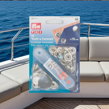 Prym Druckknöpfe "Yacht & Caravan", nähfrei, anschraubbar, Ø 15 mm (390211) silb