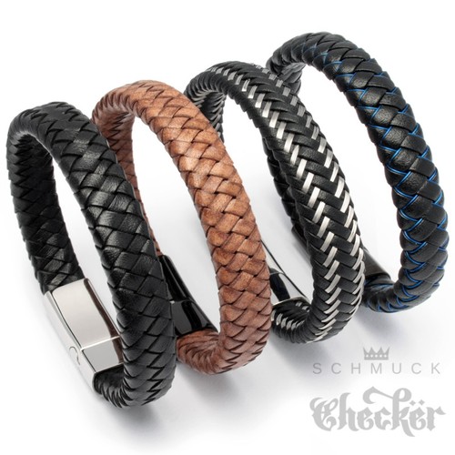 Herren lederarmband geflochten - lederarmband,