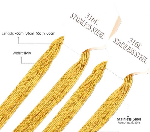 Feine goldkettchen 1mm - 1mm, /