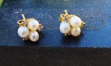 Feine Perl -Diamant Ohrstecker 585er Gold