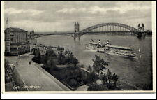 BONN ~1930/40 Rhein Schiff Dampfer passiert die Rheinbrücken Brücke Bridge Ship