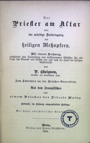 Der priester altar oder die - der,