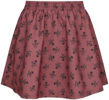 Black Premium by EMP Damen dunkelroter Rock mit Totenkopf Print