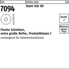 50er PACK(Stk)  007094000000160000 Unterlegscheibe ISO 7094 16 Stahl 100 HV