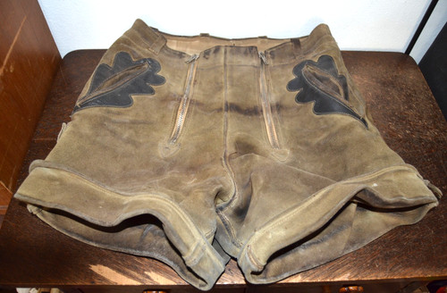 Speckige doppelzipp lederhose - doppelzipp,