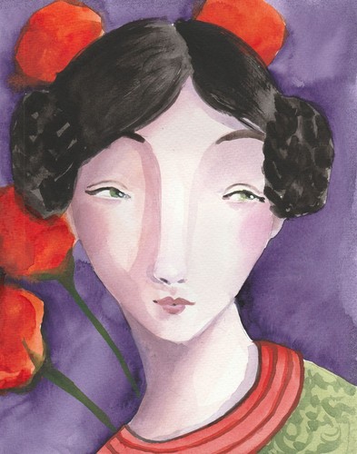 Original aquarell portrait - original,