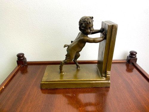 Bronze skulptur buchstütze - skulptur,