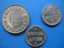 3 alte WERTMARKEN STUTTGART Brauerei Dinkelacker Biermarken ZINK Me. 30545/30576