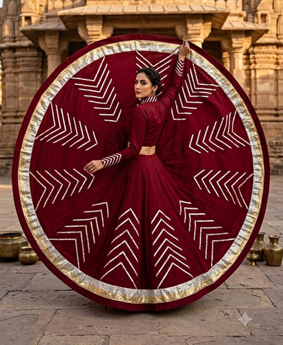 Damen weinrotes lehenga outfit - damen,