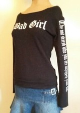 Sexy 'Bad Girl'-Langarm-Shirt, Gr. 36, Longsleeve Oberteil Shirt