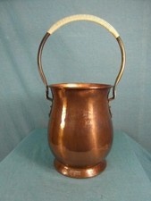 Party Sektkühler Antik Kupfer Messing Eimer Henkel 1950/60 Feier Zint Pokal 20b5