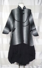 Karin Hertz Dicke Strick Jacke in Poncho Style Farbverlauf Lagenlook 46-48-50-52