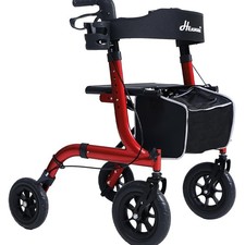 Rollator faltbar Aluminium 38 Zoll Sitz Tasche All-Terrain Räder sicher