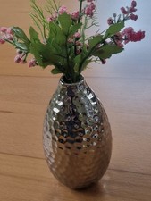 1 Vase mit Kunstblume Keramik