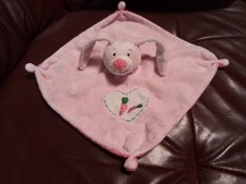 Kik Okay Ergee Schmusetuch Kuscheltuch Hase in Rosa Pink mit Karotten Top