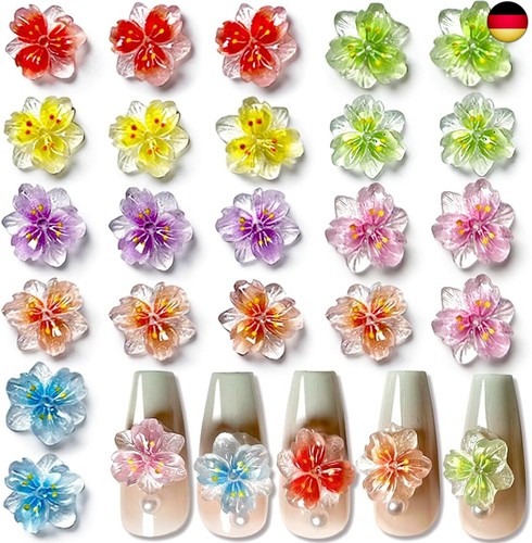 50pcs blume nagel charms - 50pcs,
