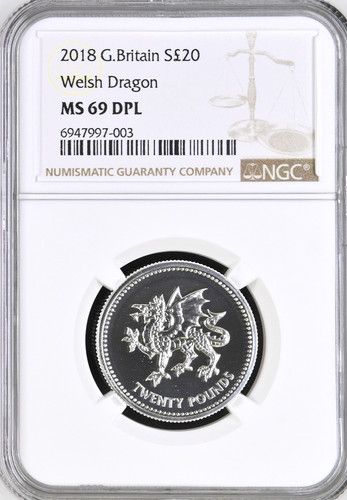 2018 silver welsh dragon - 2018, £20