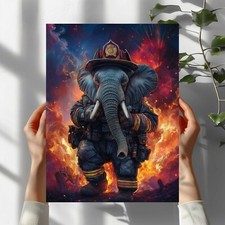 Elefant als Feuerwehrmann