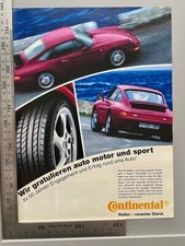 Continental Reifen Porsche 993 911 Original 1996 Vintage Advert Werbung Reklame