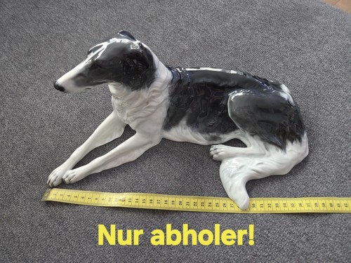 Keramikfigur windhund liegend - keramikfigur,