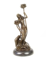 Skulptur Kerzenständer Jugendstil Bronze nach Milo