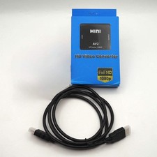 Cinch zu HDMI Konverter AV 3RCA CVBS 1080p Upscaler Adapter + HDMI Kabel Bundle