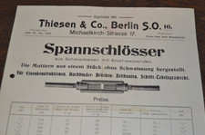 Preisliste um 1910 Thiesen &