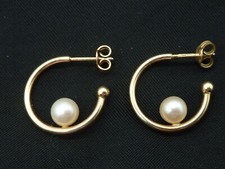 Perle Perlen Creolen Ohrringe